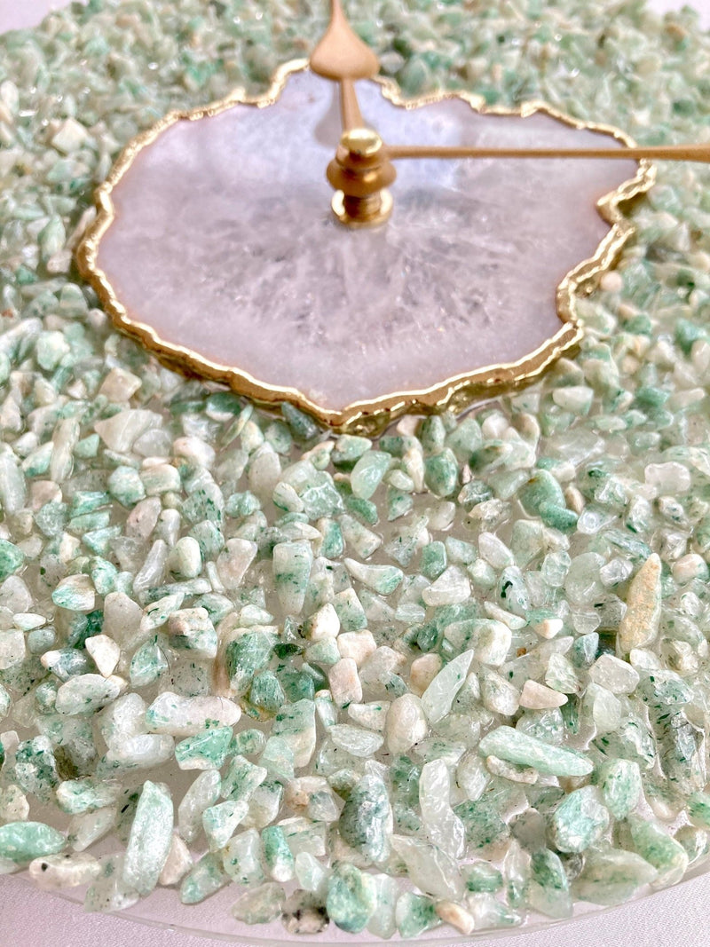 10" Diameter Large Light Green Crystal With White Agate Wall Clock - SHOP PAGUE AO CHEGAR n/aThe Tangerine Store