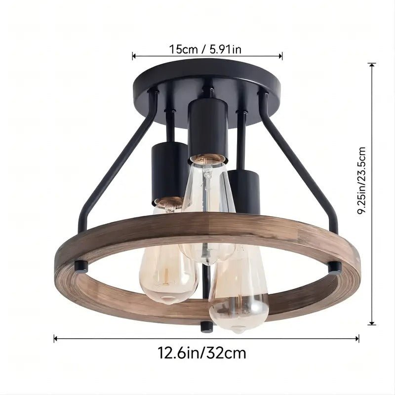 3 - Light Semi Flush Mount Ceiling Light Fixture - SHOP PAGUE AO CHEGAR Light BulbsTM