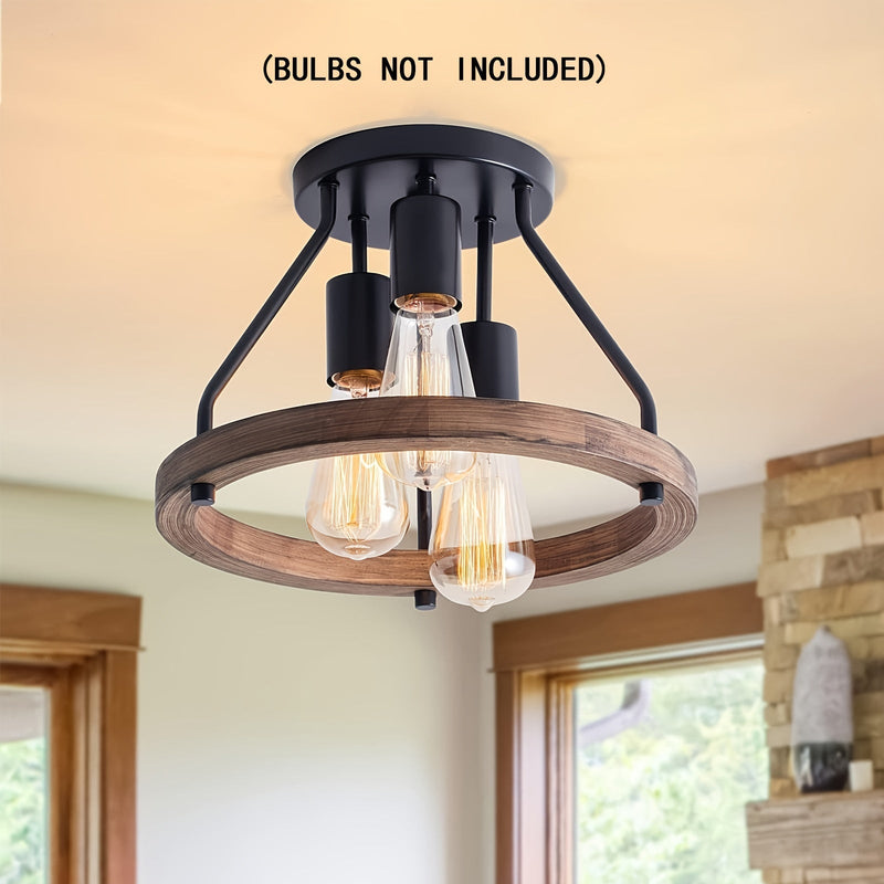 3 - Light Semi Flush Mount Ceiling Light Fixture - SHOP PAGUE AO CHEGAR Light BulbsTM