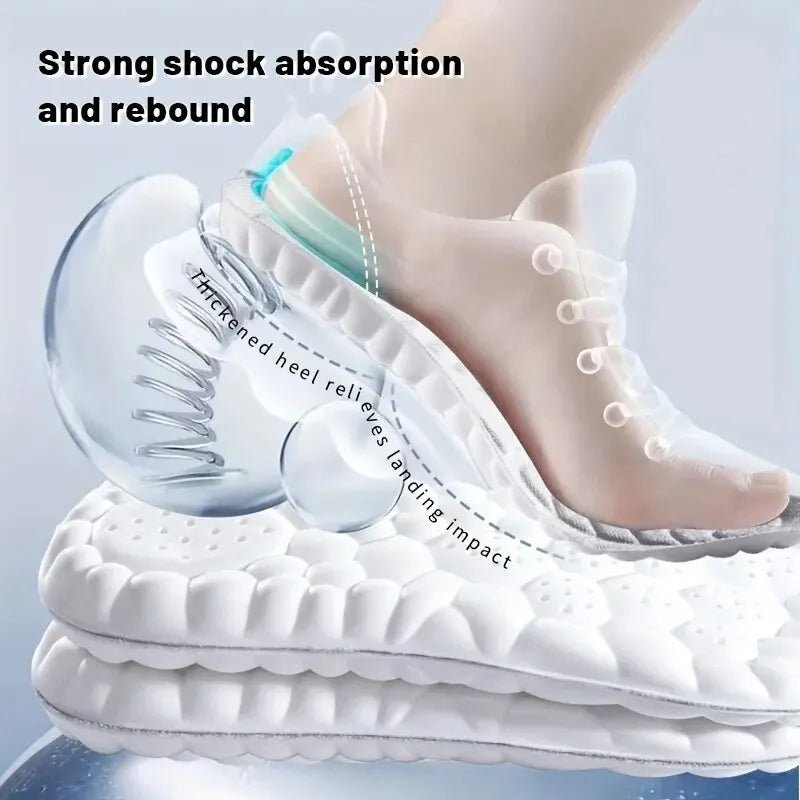 4D Orthopedic Sport Insoles Super Soft Breathable High - elasticity Shock Absorption Running Shoe Pad Anti - pain Deodorant Cushion - SHOP PAGUE AO CHEGARSHOP PAGUE AO CHEGAR