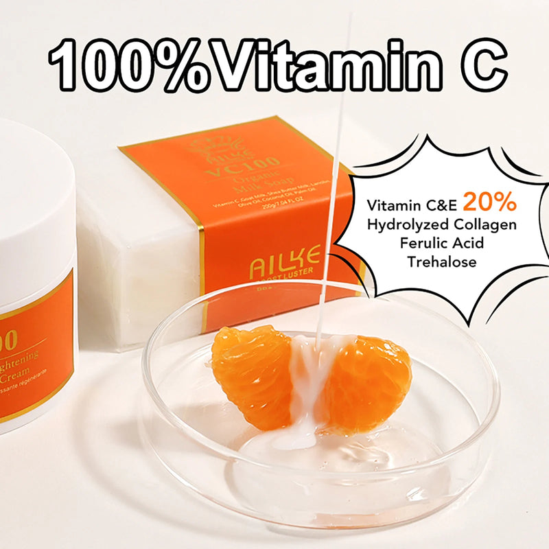 AILKE Vitamin C Whitening Kit For Women, Even Skin Tone, Clean Skin, Moisturizing, Anti Wrinkle & Aging, Glow Skin Set - SHOP PAGUE AO CHEGAR PAGUE AO CHEGAR
