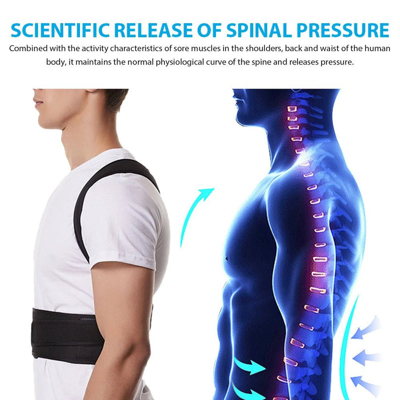 Back Brace Posture Corrector for Women & Men, Adjustable Back Lumbar Support Belt Shoulder Posture Support for Improve Scoliosis - SHOP PAGUE AO CHEGAR SHOP PAGUE AO CHEGAR