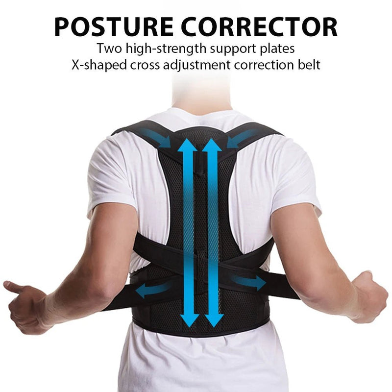 Back Brace Posture Corrector for Women & Men, Adjustable Back Lumbar Support Belt Shoulder Posture Support for Improve Scoliosis - SHOP PAGUE AO CHEGAR SHOP PAGUE AO CHEGAR