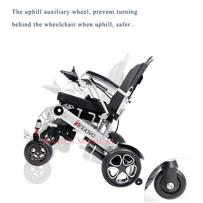 Big Seat Width 50cm Aluminum Folding Electric Wheel Chair for Adults Wheelchair Disabled Care - SHOP PAGUE AO CHEGAR SHOP PAGUE AO CHEGAR