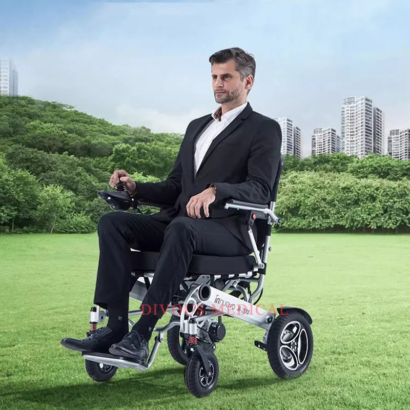 Big Seat Width 50cm Aluminum Folding Electric Wheel Chair for Adults Wheelchair Disabled Care - SHOP PAGUE AO CHEGAR SHOP PAGUE AO CHEGAR