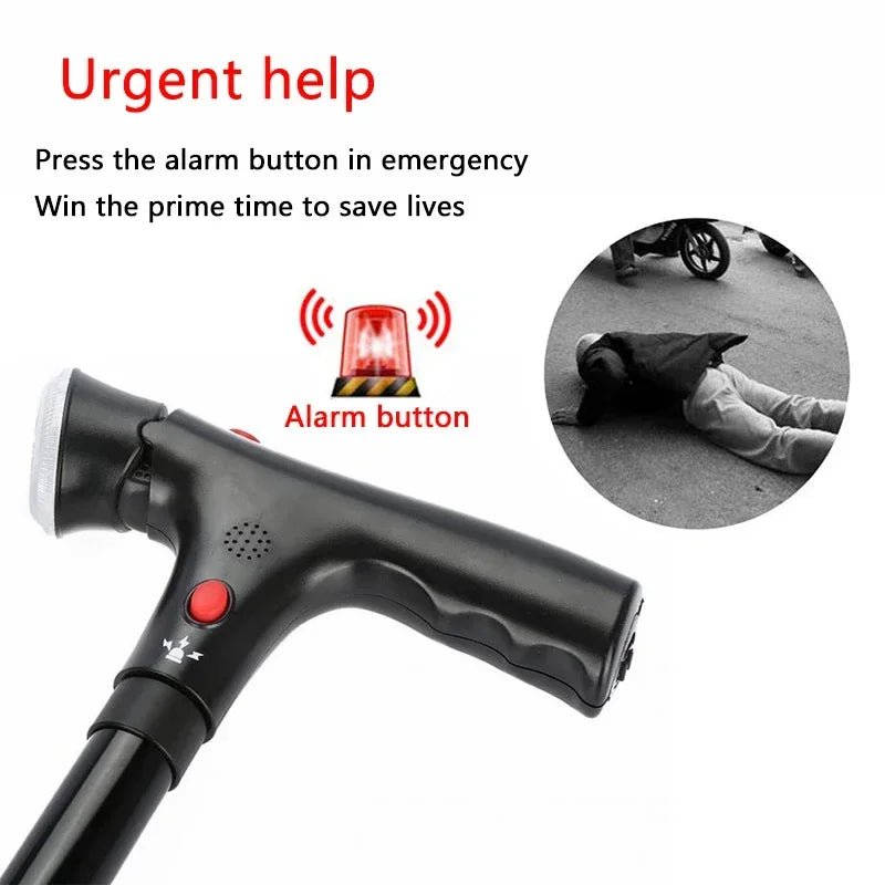 Collapsible Telescopic Folding Cane Elder Cane LED With Alarm Walking Trusty Sticks Elder Crutches for Mothers the Elder Fathers - SHOP PAGUE AO CHEGAR SHOP PAGUE AO CHEGAR