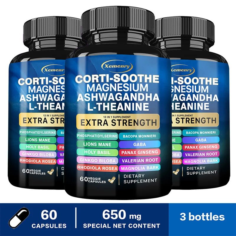 Corti - Soothe Cortisol Supplement with Magnesium, Ashwagandha, L - Theanine - Manage Stress, Maintain Calm & Support Adrenal Health - SHOP PAGUE AO CHEGARSHOP PAGUE AO CHEGAR