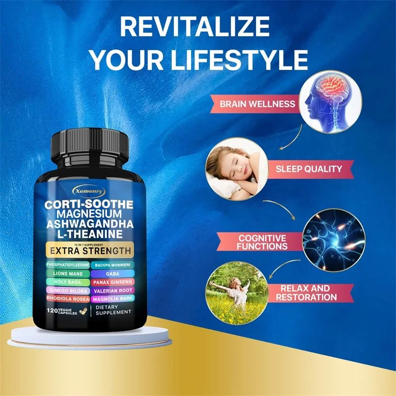 Corti - Soothe Cortisol Supplement with Magnesium, Ashwagandha, L - Theanine - Manage Stress, Maintain Calm & Support Adrenal Health - SHOP PAGUE AO CHEGARSHOP PAGUE AO CHEGAR