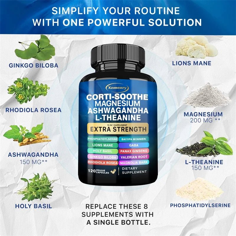 Corti - Soothe Cortisol Supplement with Magnesium, Ashwagandha, L - Theanine - Manage Stress, Maintain Calm & Support Adrenal Health - SHOP PAGUE AO CHEGARSHOP PAGUE AO CHEGAR