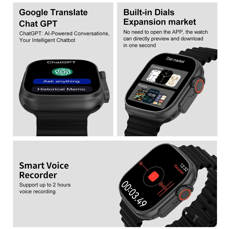 DT Ultra 3 Smartwatch Amoled Screen 4GB MP3 MP4 Player Bluetooth Network Sharing APP Store ChatGPT Smart AI Watch Man Sportwatch - SHOP PAGUE AO CHEGARSHOP PAGUE AO CHEGAR