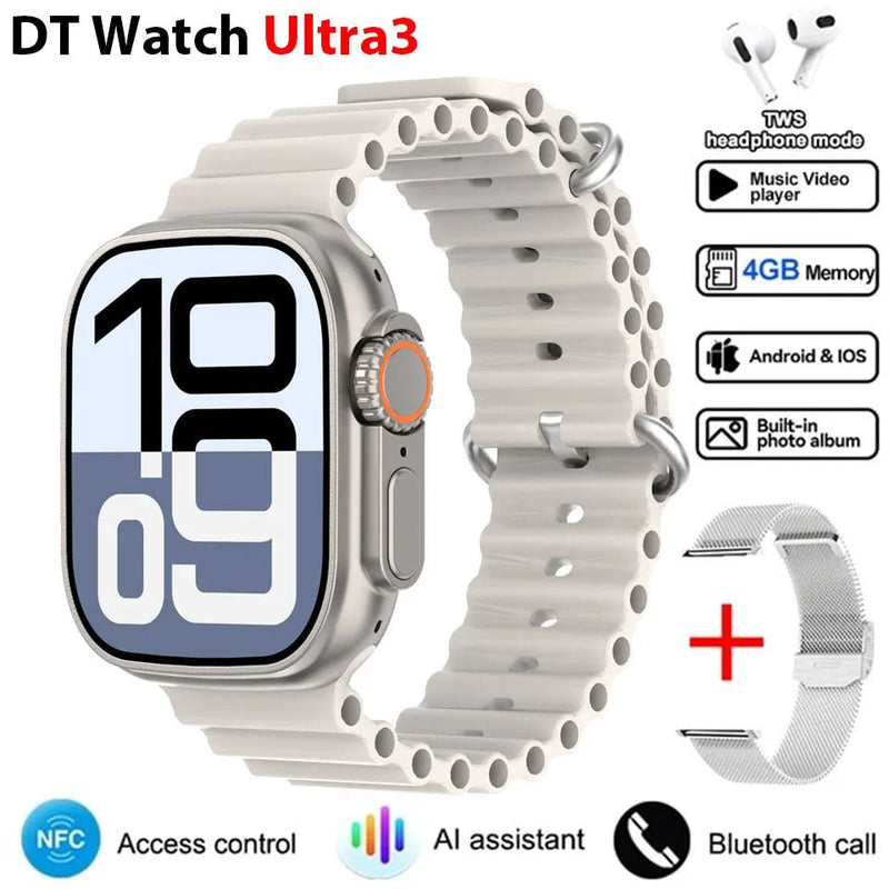 DT Ultra 3 Smartwatch Amoled Screen 4GB MP3 MP4 Player Bluetooth Network Sharing APP Store ChatGPT Smart AI Watch Man Sportwatch - SHOP PAGUE AO CHEGARSHOP PAGUE AO CHEGAR