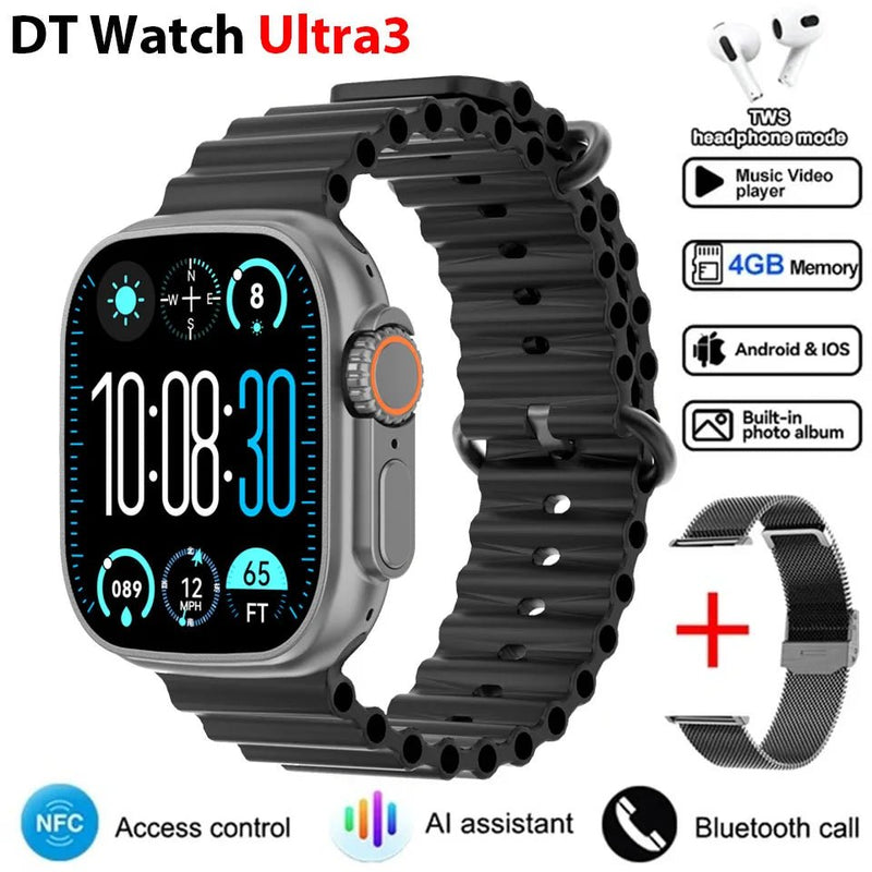 DT Ultra 3 Smartwatch Amoled Screen 4GB MP3 MP4 Player Bluetooth Network Sharing APP Store ChatGPT Smart AI Watch Man Sportwatch - SHOP PAGUE AO CHEGARSHOP PAGUE AO CHEGAR