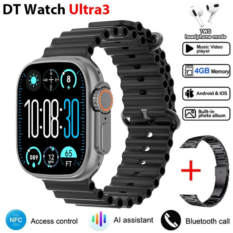 DT Ultra 3 Smartwatch Amoled Screen 4GB MP3 MP4 Player Bluetooth Network Sharing APP Store ChatGPT Smart AI Watch Man Sportwatch - SHOP PAGUE AO CHEGARSHOP PAGUE AO CHEGAR