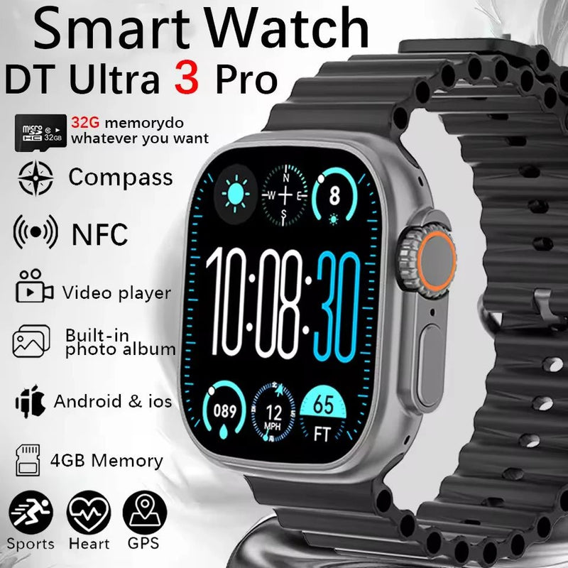 DT Ultra 3 Smartwatch Amoled Screen 4GB MP3 MP4 Player Bluetooth Network Sharing APP Store ChatGPT Smart AI Watch Man Sportwatch - SHOP PAGUE AO CHEGARSHOP PAGUE AO CHEGAR