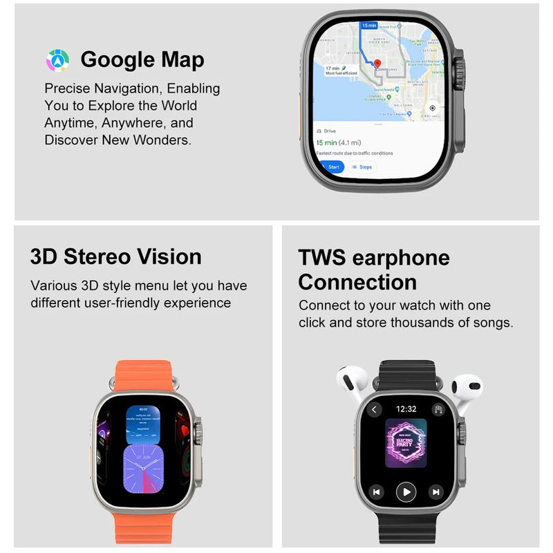 DT Ultra 3 Smartwatch Amoled Screen 4GB MP3 MP4 Player Bluetooth Network Sharing APP Store ChatGPT Smart AI Watch Man Sportwatch - SHOP PAGUE AO CHEGARSHOP PAGUE AO CHEGAR