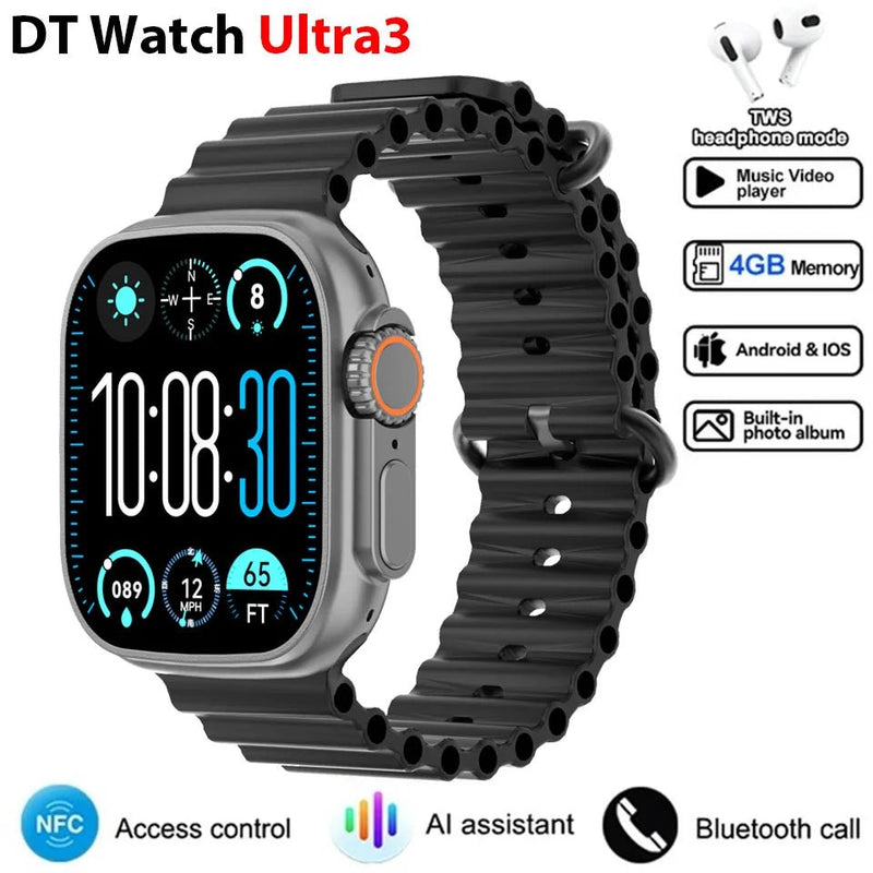 DT Ultra 3 Smartwatch Amoled Screen 4GB MP3 MP4 Player Bluetooth Network Sharing APP Store ChatGPT Smart AI Watch Man Sportwatch - SHOP PAGUE AO CHEGARSHOP PAGUE AO CHEGAR