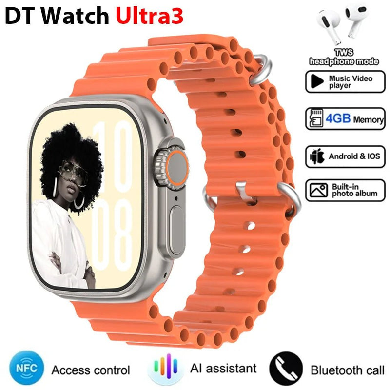 DT Ultra 3 Smartwatch Amoled Screen 4GB MP3 MP4 Player Bluetooth Network Sharing APP Store ChatGPT Smart AI Watch Man Sportwatch - SHOP PAGUE AO CHEGARSHOP PAGUE AO CHEGAR