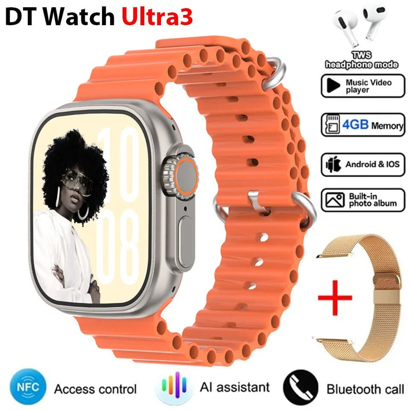 DT Ultra 3 Smartwatch Amoled Screen 4GB MP3 MP4 Player Bluetooth Network Sharing APP Store ChatGPT Smart AI Watch Man Sportwatch - SHOP PAGUE AO CHEGARSHOP PAGUE AO CHEGAR