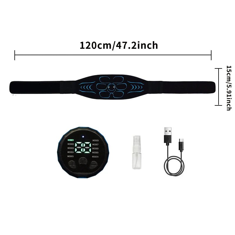 EMS Muscle Stimulator Abdominal Toning Belt Smart Muscle Toner Recharge Body Shaping Massage Belt Weight Loss Fitness Equipment - SHOP PAGUE AO CHEGAR SHOP PAGUE AO CHEGAR