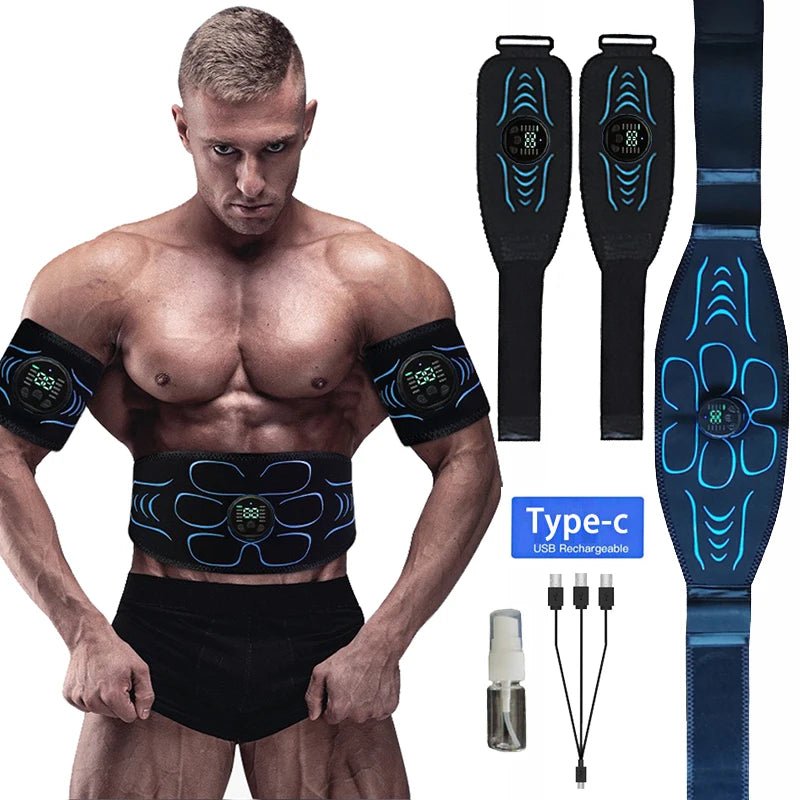 EMS Muscle Stimulator Abdominal Toning Belt Smart Muscle Toner Recharge Body Shaping Massage Belt Weight Loss Fitness Equipment - SHOP PAGUE AO CHEGAR SHOP PAGUE AO CHEGAR