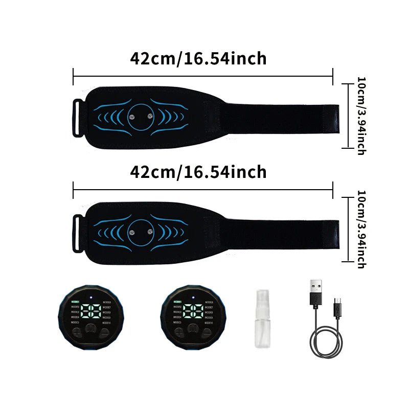 EMS Muscle Stimulator Abdominal Toning Belt Smart Muscle Toner Recharge Body Shaping Massage Belt Weight Loss Fitness Equipment - SHOP PAGUE AO CHEGAR SHOP PAGUE AO CHEGAR