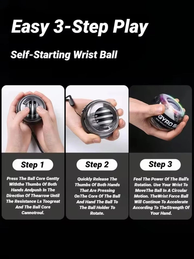 Gyroball Powerball Forearm Exerciser Muscle Fitness Equipment Gyroscope Power Ball Gyro Wrist Booster Trainer Hand Exercise - SHOP PAGUE AO CHEGAR Sports & Fitness > Fitness AccessoriesSHOP PAGUE AO CHEGAR