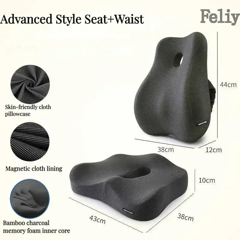 Memory Foam Waist Cushion Massage Back Orthopedic Pillow Lumbar Office Chair Cushion Car Seat Support Pad Buttock Coccyx Pillows - SHOP PAGUE AO CHEGAR SHOP PAGUE AO CHEGAR