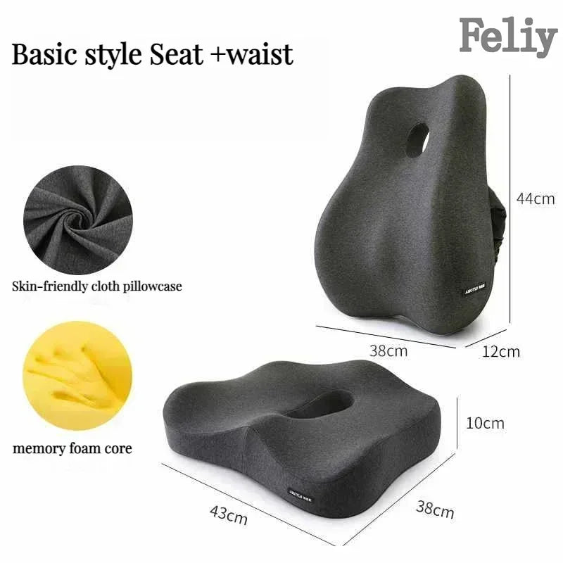 Memory Foam Waist Cushion Massage Back Orthopedic Pillow Lumbar Office Chair Cushion Car Seat Support Pad Buttock Coccyx Pillows - SHOP PAGUE AO CHEGAR SHOP PAGUE AO CHEGAR