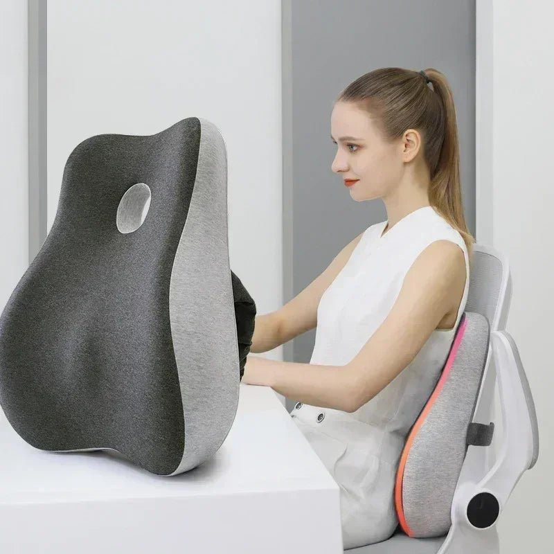 Memory Foam Waist Cushion Massage Back Orthopedic Pillow Lumbar Office Chair Cushion Car Seat Support Pad Buttock Coccyx Pillows - SHOP PAGUE AO CHEGAR SHOP PAGUE AO CHEGAR