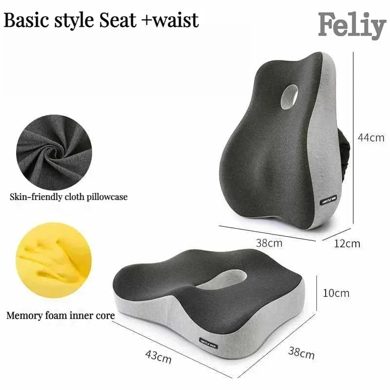 Memory Foam Waist Cushion Massage Back Orthopedic Pillow Lumbar Office Chair Cushion Car Seat Support Pad Buttock Coccyx Pillows - SHOP PAGUE AO CHEGAR SHOP PAGUE AO CHEGAR