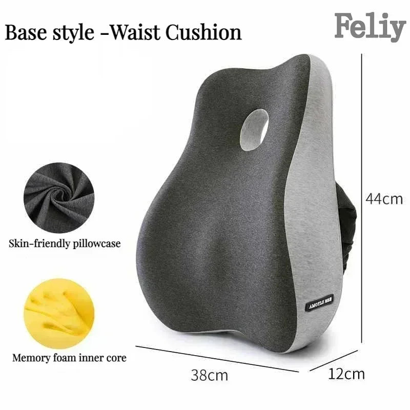 Memory Foam Waist Cushion Massage Back Orthopedic Pillow Lumbar Office Chair Cushion Car Seat Support Pad Buttock Coccyx Pillows - SHOP PAGUE AO CHEGAR SHOP PAGUE AO CHEGAR