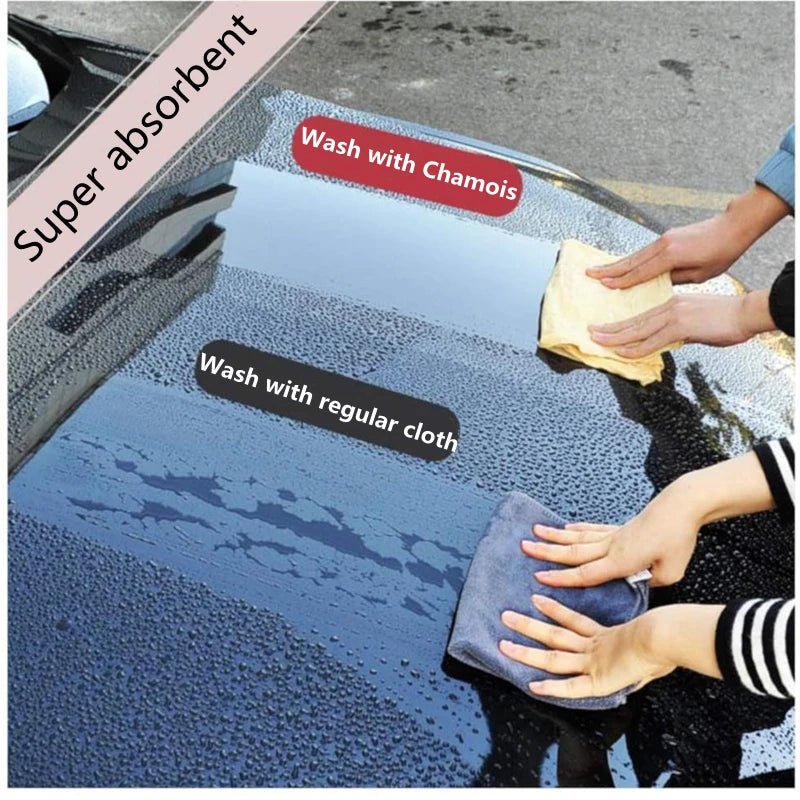 Natural Chamois Leather Car Washing Towels Home Car Window Glass Drying Cleaning Cloth Super Quick Dry Car Wash Towel Accessory - SHOP PAGUE AO CHEGAR SHOP PAGUE AO CHEGAR