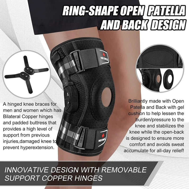 NEENCA Hinged Knee Brace for Knee Pain Knee Support with Side Stabilizers Joint Pain Relief Arthritis Meniscus Tear ACL PCL - SHOP PAGUE AO CHEGAR SHOP PAGUE AO CHEGAR
