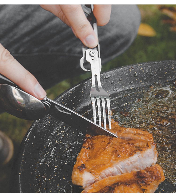 Outdoor Camping Spoon Fork Knife Utensils Multi Functional Spork Spoon Knife Forks - SHOP PAGUE AO CHEGAR EDC ToolsWAUTTON