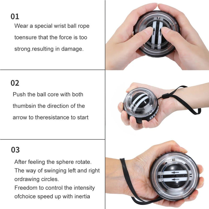 Self - Starting Wrist Gyro Ball Power Trainer Ball Wrist Strengthening Device Forearm Exerciser Strengthen Arms Fingers Muscles - SHOP PAGUE AO CHEGAR SHOP PAGUE AO CHEGAR