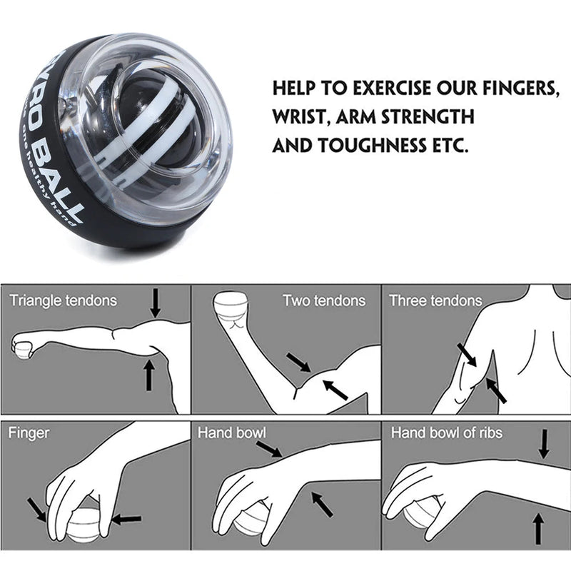 Self - Starting Wrist Gyro Ball Power Trainer Ball Wrist Strengthening Device Forearm Exerciser Strengthen Arms Fingers Muscles - SHOP PAGUE AO CHEGAR SHOP PAGUE AO CHEGAR