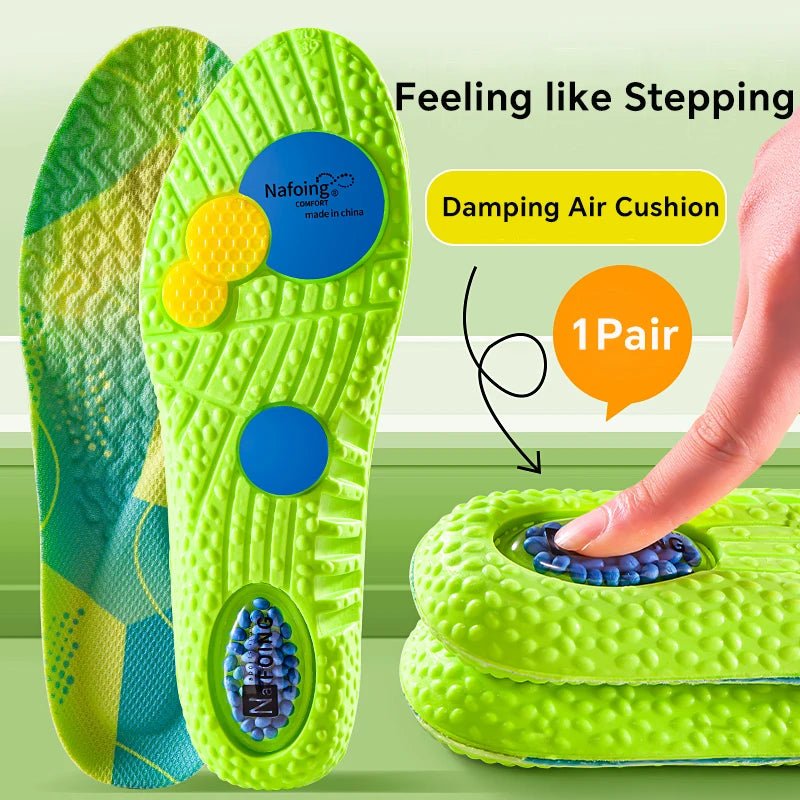 Sport Shock Absorption Insoles Green EVA Air Cushion Breathable Arch Support Orthopedic Shoes Pad Men Women Feet Care Insoles - SHOP PAGUE AO CHEGARSHOP PAGUE AO CHEGAR
