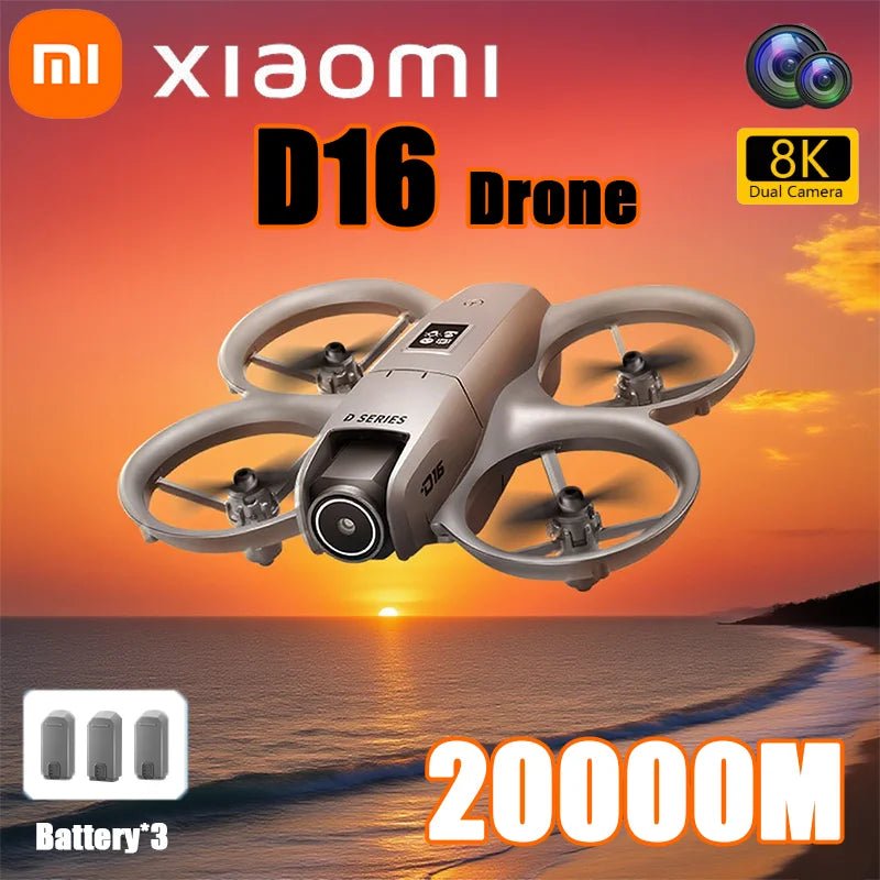 Xiaomi D16 Drone HD Dual Camera 8K Profesional Aerial 3 Battery Brushless Motor Optical Flow GPS Positioning Avoidance Drone - SHOP PAGUE AO CHEGAR PAGUE AO CHEGAR